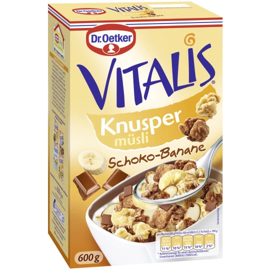Dr. Oetker Vitalis Knusper Schoko-Banane 600G 3 Dr. Oetker Vitalis Knusper Schoko-Banane 600G