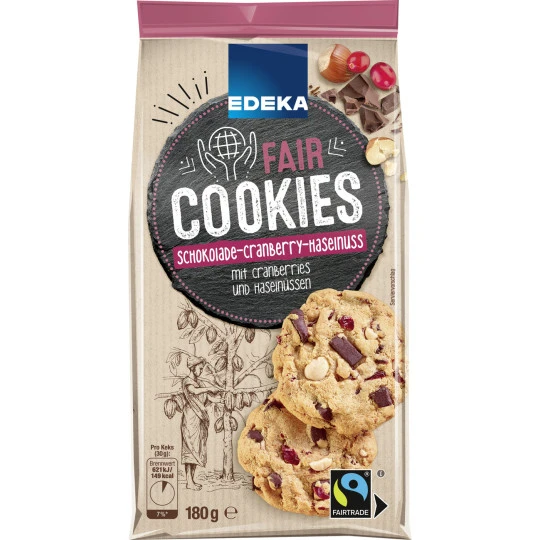 Cookies Zartbitter Cranberry Hazelnut 180G 3 Cookies Zartbitter Cranberry Hazelnut 180G