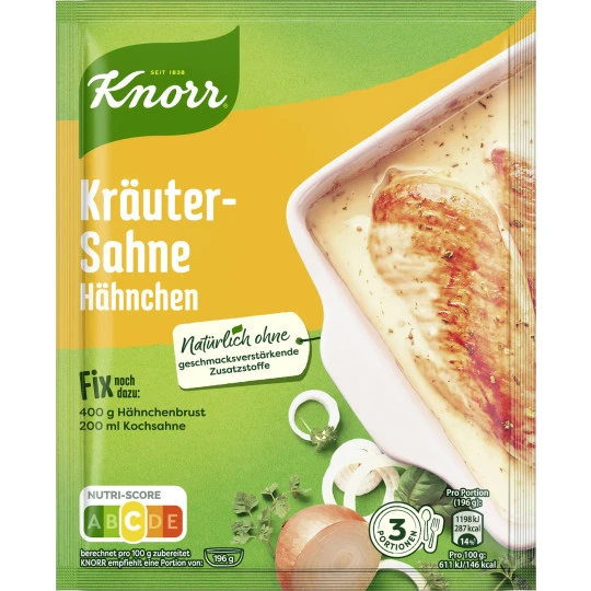 Knorr Fix Für Kräuter-Sahne Hähnchen 28G 3 Knorr Fix Für Kräuter-Sahne Hähnchen 28G