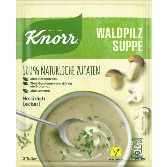 Knorr Natürlich Lecker Waldpilz Suppe 57G 3 Knorr Natürlich Lecker Waldpilz Suppe 57G