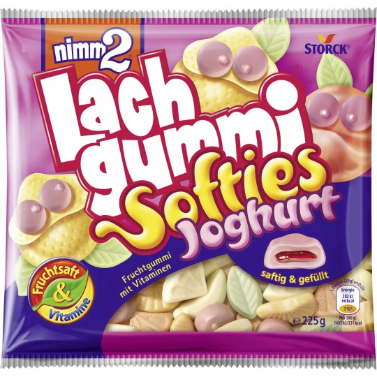 Lachgummi Softies Joghurt 225G 3 Lachgummi Softies Joghurt 225G